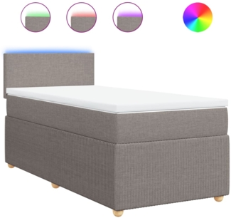vidaXL Boxspringbett mit Matratze Taupe 80x200 cm Stoff 3289580