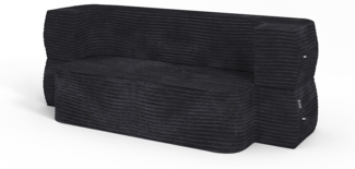 Vitalispa Sofa Schwarz 190 cm mit Schlaffunktion, Lille