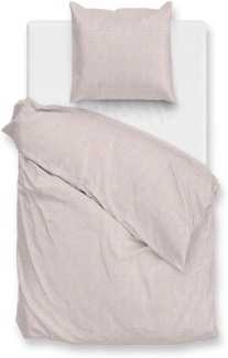 Zo! Home Flanell Bettwäsche 155x220 Flanella di Lino Shell Nude uni Melange rosa