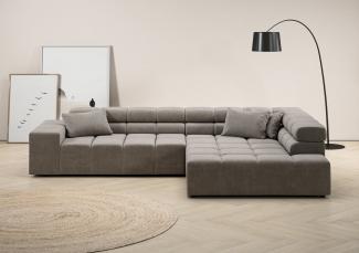 INOSIGN Ecksofa Ancona incl. Kopfteilverstellung, Zierkissen Breite 319cm, L-Form, wahlweise motorische Sitztiefenverstellung, auch in Cord + Easy Care