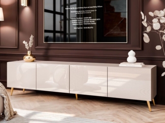 ALLHOUSE24 TV-Schrank LOGANTE 200 cm Breite Unterschrank TV Lowboard Metall Füße 200 cm Breite