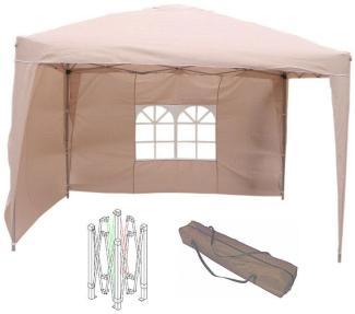 Alu Falt - Pavillon 3 x 3 m Meter inkl. 2 Seitenteile Beige