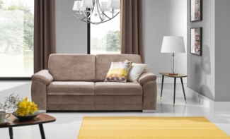 Sofa 3-Sitzer VINZENT Polyesterstoff Taupe 200 x 90 x 87 cm