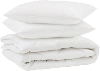 vidaXL Bettdecke mit Kissen 3 pcs Weiß Mikrofaser 3377553