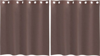 vidaXL Voile Vorhänge mit Ösen 2 Stk. Braun 140x140 cm 4102065