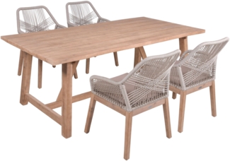 Garden Pleasure Tischgruppe OAKLAND/POMONA Set 2, 5tlg. Gartenmöbel Sitzgruppe