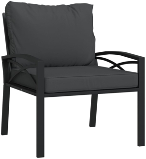 vidaXL Gartenstuhl mit Grauen Kissen 68x76x79 cm Stahl 362714