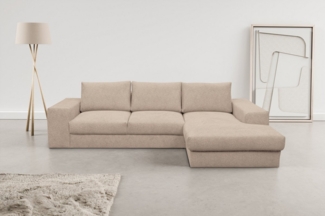 WERK2 Ecksofa Rozzana Design Ecksofa mit hohem Komfort, zeitlos & elegant, L-Form, in kuschelweichen Trendstoffen Cord, Breitcord und Plüsch