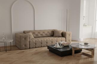 Sofa Designersofa CHANTAL 3-Sitzer in Stoff Opera Velvet Taupe