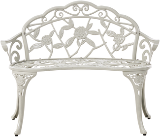 Gartenbank PIURA 88 cm Metall Weiß