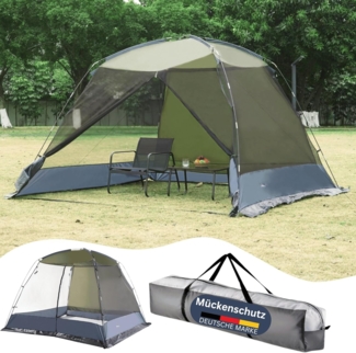 DELUKE® Camping Pavillon mit Netz RUGLO - Mückenschutz Ohne Schrauben Pavillon-Netz Gartenzelt Moskitoschutz Gartenpavillon Partyzelt mit Netzwand Grün