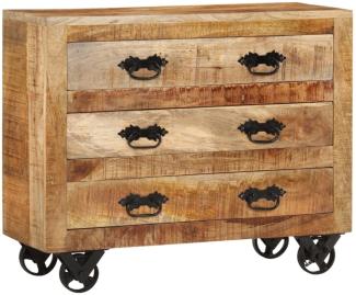vidaXL Sideboard mit 3 Schubladen 80x30x65 cm Massives Raues Mangoholz 351690