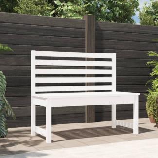 vidaXL Gartenbank Weiß 109 cm Massivholz Kiefer 824033