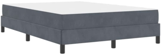 vidaXL Boxspringbett mit Matratze Dunkelgrau 160 x 200 cm Samt 3398702