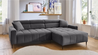Massivart® Ecksofa Cord 256 cm / Cordsofa / Sitztiefen- & Kopfteilverstellung / SIMPLE, Nosagfederung · frei im Raum stellbar