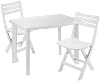Gartengarnitur Bistrogarnitur 3-teilig Weiß