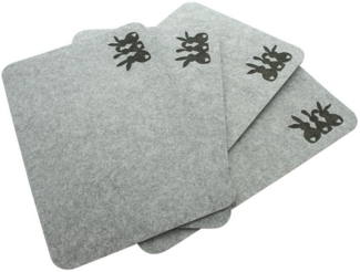 Platzmatte "Hasentrio", 4er Set Bodematte Badvorleger Matte Badmatte Tischmatte