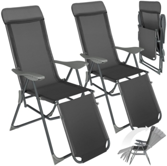 tectake Gartenstuhl 2er Set Gartenstuhl (Set, 2 St), Abnehmbares Kopfpolster