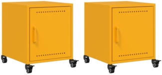 vidaXL Nachttische 2 Stk. Senfgelb 36x39x43,5 cm Stahl 846621