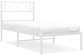 vidaXL Bettgestell mit Kopfteil Metall Weiß 100x190 cm 372320