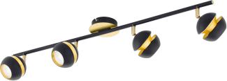 Eglo 95485 Spot Nocito Stahl schwarz, gold GU10-LED 4X3W L:76cm