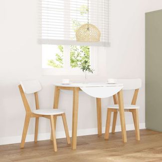 vidaXL Esszimmerstühle 2 Stk. Massivholz Gummibaum 4102434
