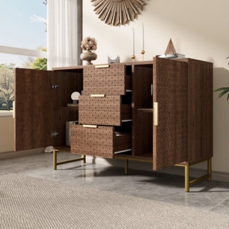 BlingBin Schubkastenkommode Sideboard Highboard für Schlafzimmer Wohnräume (1 St, Kommode mit 6 Schubladen)