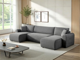 OTTO home Wohnlandschaft JONAA, 311 cm, U-Form, Schlafsofa, Boxspringfederung, Cord u. Struktur, Schlaffunktion 133/270cm, Bettkasten, Taschen, Unser Tiefpreis