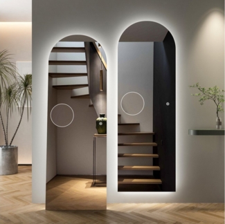 WDWRITTI Ganzkörperspiegel LED für Flur LED Spiegel mit 10-fach Vergrößerung+3Lichtfarben+Dimmbar (Flurspiegel groß, 1-St, 50x150 cm), Speicherfunktion, Touch/Wandschalter