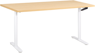 Schreibtisch manuell höhenverstellbar DESTINAS Hellbraun Weiß 160 cm 72 cm
