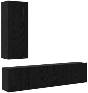 vidaXL TV-Wandregal-Set 5 pcs Schwarz Eichen-Optik Holzwerkstoff 3402778