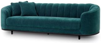 Casa Padrino Luxus Sofa Grün / Schwarz 240 x 96 x H. 74,5 cm - Wohnzimmer Sofa mit 2 Kissen - Wohnzimmer Möbel - Luxus Möbel - Wohnzimmer Einrichtung - Luxus Einrichtung - Luxus Qualität