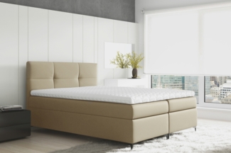 99rooms Nelson Boxspringbett Velours 200x200 cm Creme