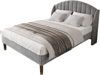 ComfortXL Polsterbett-BB154, Massivholz, Grau, 206x168x108cm