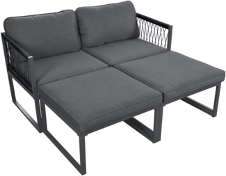 Merax Gartenlounge-Set, Aluminium grau