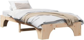 vidaXL Bettgestell Naturholz Massivholz Kiefer Einzel Langlebig 872965