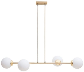 Licht-Erlebnisse Pendelleuchte DEKUT, ohne Leuchtmittel, Metall Glas E27 H: max. 95 cm in Gold Weiß Kugel Schirm Modern