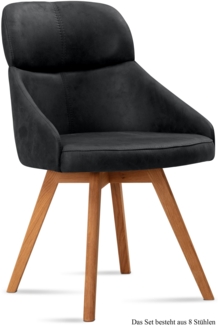 Esszimmerstuhl (8er-Set) Donna 52 x 82 x 63 Eiche geölt/Anthrazit