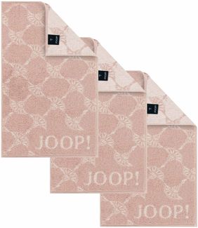 JOOP! Gästetuch Classic Frottierkollektion, 3er Pack - Walkfrottier Rosa (Nude) Cornflower 30x50cm