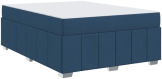 vidaXL Bettgestell mit Matratze Blau 140 x 200 cm Stoff 3398292