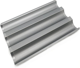 Städter We Love Baking Baguette-Backblech silber für 3 Baguettes