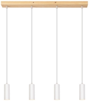 Nettlife Pendelleuchte Pendelleuchte 4 Flammig Holz Esstisch, Höhenverstellbar, LED wechselbar, für Esstisch Küche Wohnzimmer