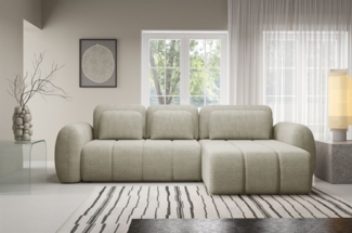 Ecksofa Schlafsofa Sofa CARIA in Stoff Quelle Ecru Ottomane Rechts