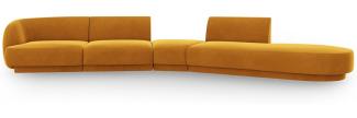 Micadoni Modulares Sofa Miley 5-Sitzer Rechts Samtstoff Gelb