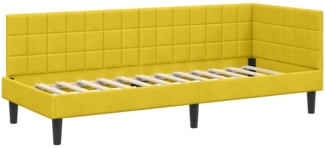 vidaXL Eckbettgestell mit Kopfteil Gelb 80 x 200 cm Samt 42016414