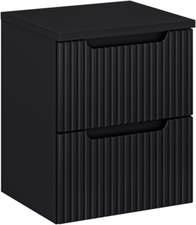 NOVA BLACK 50 cm großes Badmöbel-Set mit Tischplatte (40x50cm), Schwarz Teppich