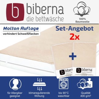 Setangebot: 2x Biberna Premium Molton Auflagen. 90x200cm