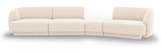 Micadoni Modulares Sofa Miley 4-Sitzer Rechts Chenille Helles Beige