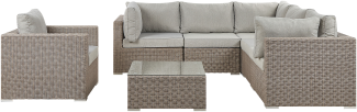 Lounge Set CONTARE PE Rattan Taupe Linksseitig