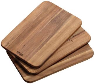 Kesper Frühstücksbrett 3x FRÜHSTÜCKSBRETTCHEN Akazien Holz 23x15x1cm Schneidbrett 21403, (3-St), Frühstücksbrett Vesperbrett Brettchen